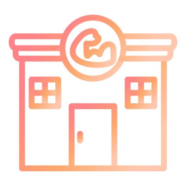 Spor salonu. Web simgesi basit illüstrasyon 