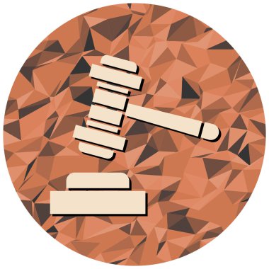 Yargıç Tokmak ikonu. Web için açık artırma çekiç vektör simgelerinin düz çizimi