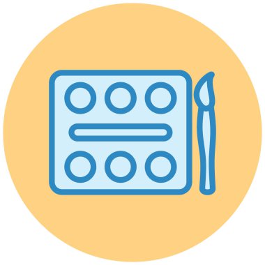 boya fırça düz vektör simgesi