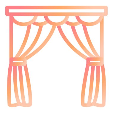 perde ikonu. Web tasarımı için perde vektör simgelerinin düz çizimi