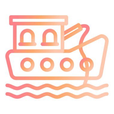 Balıkçı teknesi. Web simgesi basit illüstrasyon