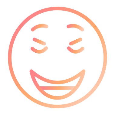 Gülen surat ifadesi. Basit resimleme