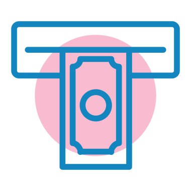 ATM 'de. Web simgesi basit illüstrasyon