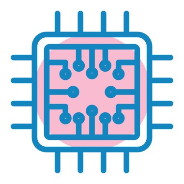 İşlemci. Web simgesi basit illüstrasyon