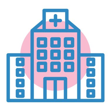 Hastane binası ikon vektör illüstrasyonu