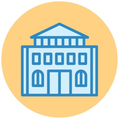 Üniversite binası. Basit resimleme