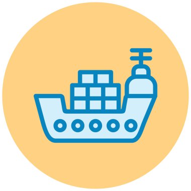 Gemi. Web simgesi basit illüstrasyon