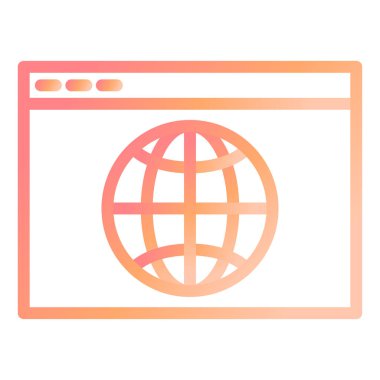 Tarayıcı. Web simgesi basit illüstrasyon