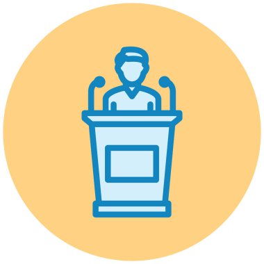 Konferans. Web simgesi basit illüstrasyon