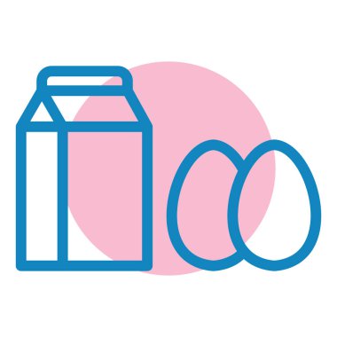 yiyecek ve içecek yassı simge, vektör illüstrasyonu