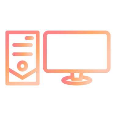 Bilgisayar. Web simgesi basit illüstrasyon 