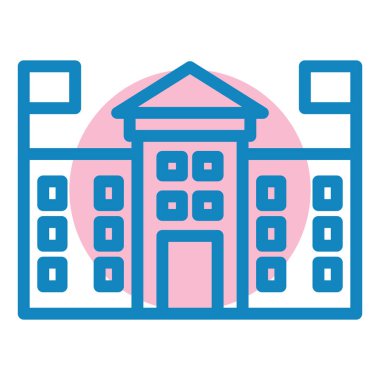 Bina. Web simgesi basit illüstrasyon