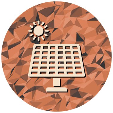 Güneş enerjisi ikonu. Web tasarımı için ağaç vektör simgelerinin düz çizimi