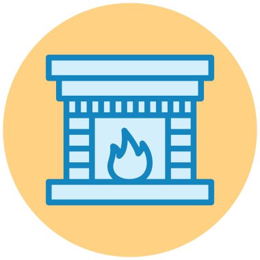 Şömine. Web simgesi basit illüstrasyon