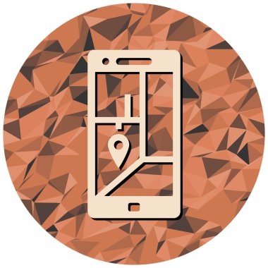 mobil GPS simgesi, vektör illüstrasyonu