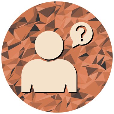 Soru işareti olan bir kişinin vektör çizimi