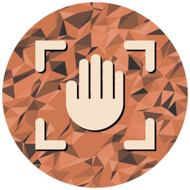 Dur işareti simgesiyle el. vektör illüstrasyonu