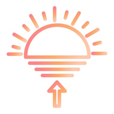 Güneş doğuyor. Web simgesi basit illüstrasyon