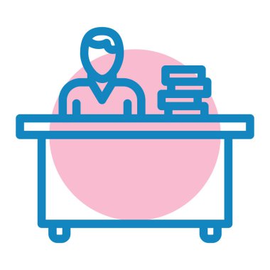 Otelde. Web simgesi basit illüstrasyon