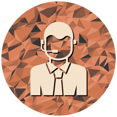 Kulaklık, avatar, vektör çizimi olan bir adam.