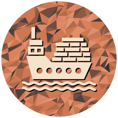 Gemi. Web simgesi basit illüstrasyon