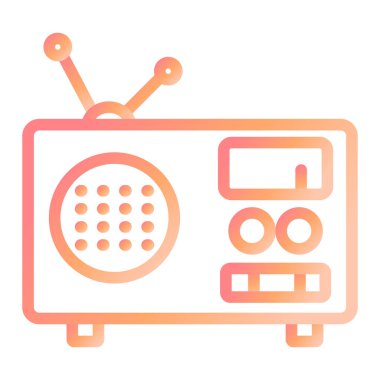 Radyo. Web simgesi basit illüstrasyon