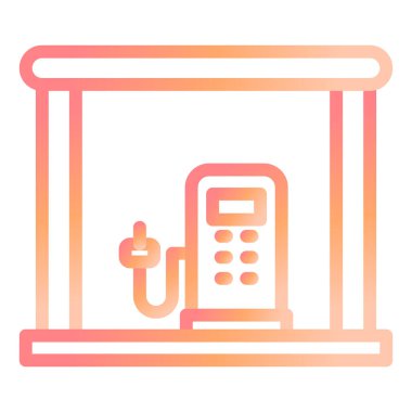 Yakıt istasyonu. Web simgesi basit illüstrasyon 