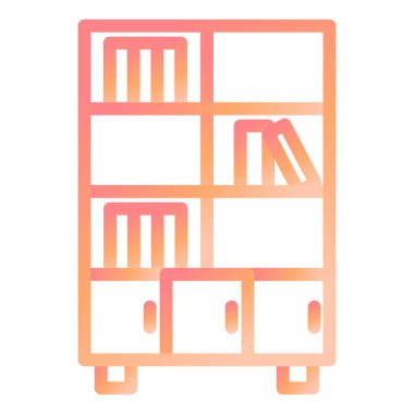 Kitaplık. Web simgesi basit illüstrasyon