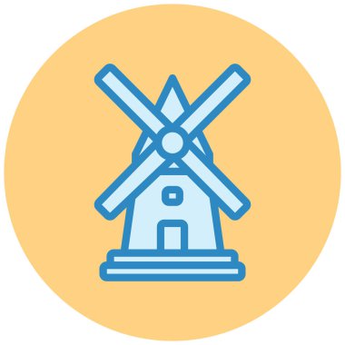 Yel değirmeni ikonu vektör illüstrasyonu