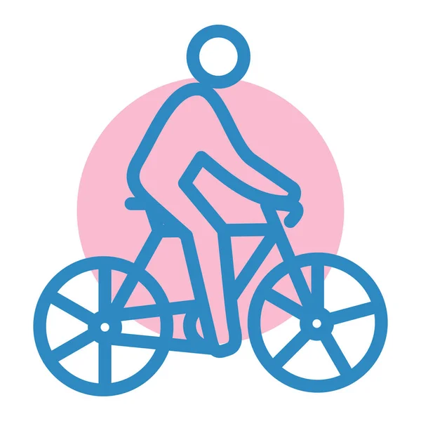 Man Med Cykel Cykel Sport Fitness Fritid Person Cyklist Cykling — Stock vektor