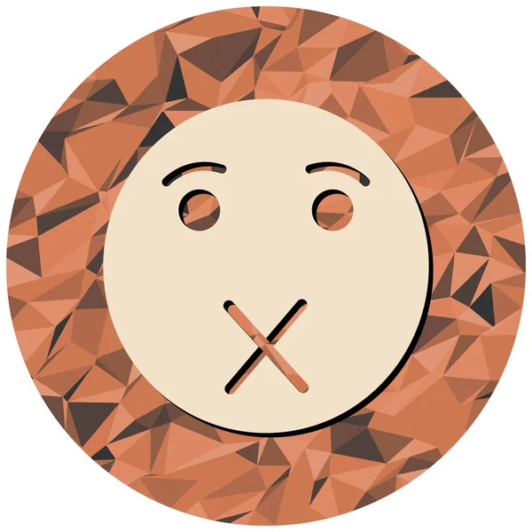 Face Expression Icon Flat Style Background — Stock vektor