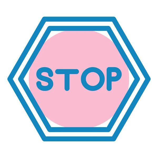 Stoppschild Symbol Trendigen Stil Isoliert Hintergrund — Stockvektor
