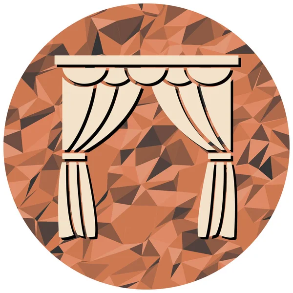 beyaz arkaplanda izole edilmiş çizgi film tarzında perde simgesi. vektör illüstrasyonu