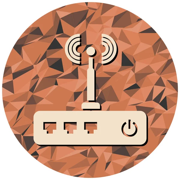 Kablosuz yönlendirici simgesi. Beyaz arkaplanda internet düğmesi