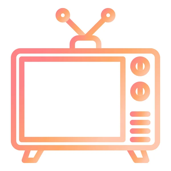 Τηλεόραση Web Εικονίδιο Απλή Απεικόνιση — Διανυσματικό Αρχείο