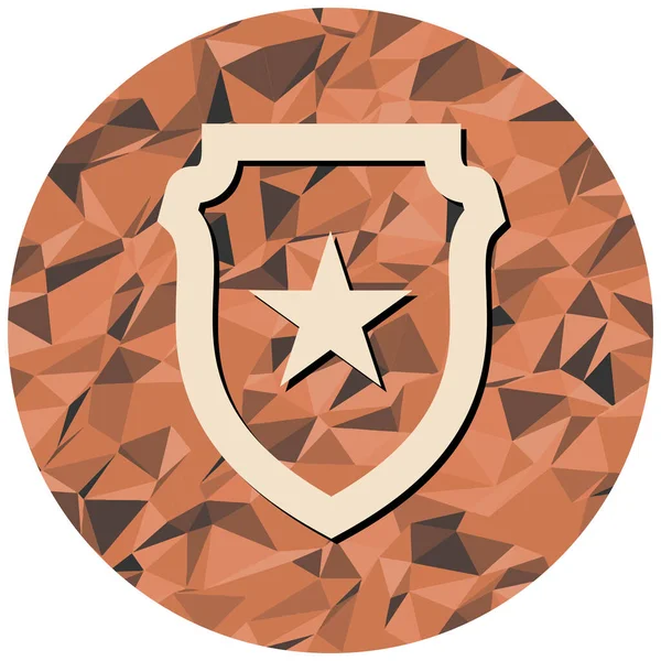 Yıldız ikonlu kalkan. vektör illüstrasyonu