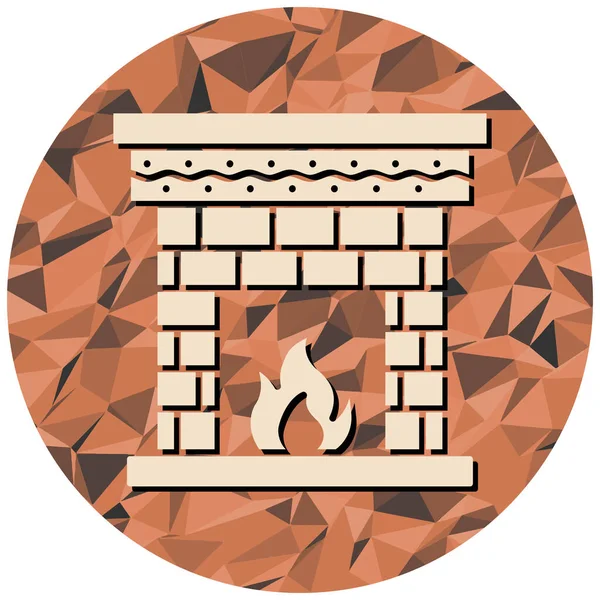 Şömine. Web simgesi basit illüstrasyon