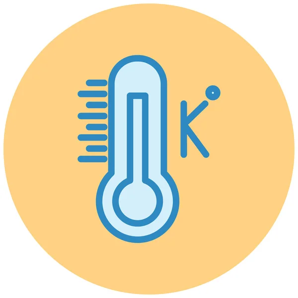 Kelvinská Teplota Webová Ikona Jednoduchá Ilustrace — Stockový vektor