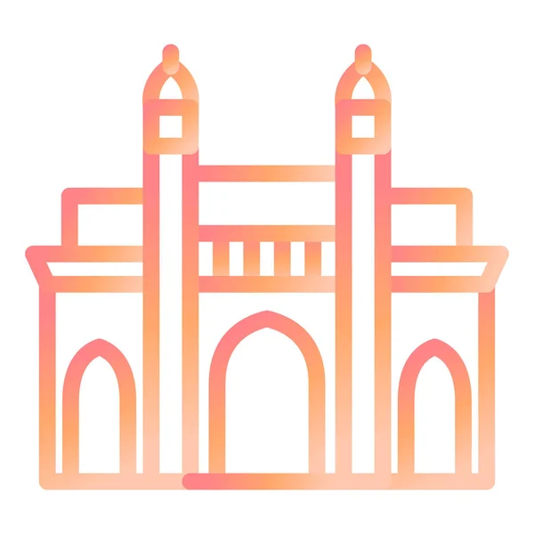 India Gateway Gebäude Web Symbol Einfache Illustration — Stockvektor