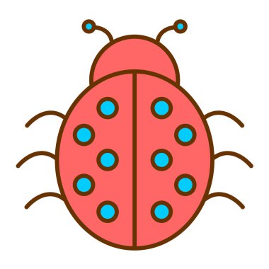 Uğur böceği. Web simgesi vektör illüstrasyonu