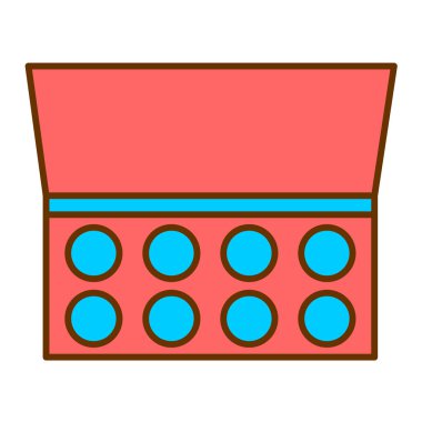 Makyaj paleti simgesi. Düz ve izole tasarım. vektör illüstrasyonu