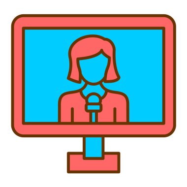 Muhabir. Web simgesi basit illüstrasyon