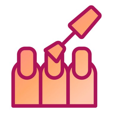 Tırnak cilası ikon vektörü. Ana hatlı manikür salonu tabelası. izole edilmiş sınır sembolü çizimi