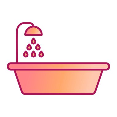 Su damlası vektör çizimi olan küvet