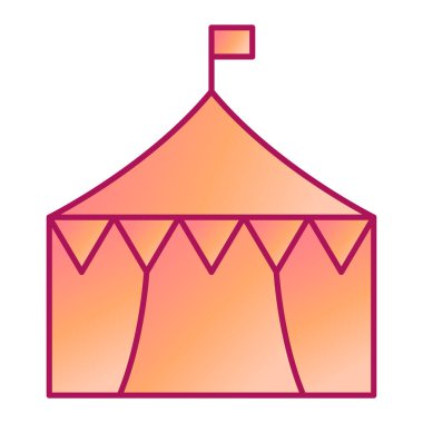 Sirk çadırı ikonu. karnaval parti vektör illüstrasyonunun çizgi filmi