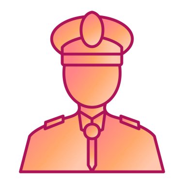 Polis memuru ikonu. Web için asker vektör simgelerinin özet çizimi