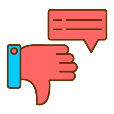 El aşağı başparmak simgesi vektör illüstrasyonunu gösterir 