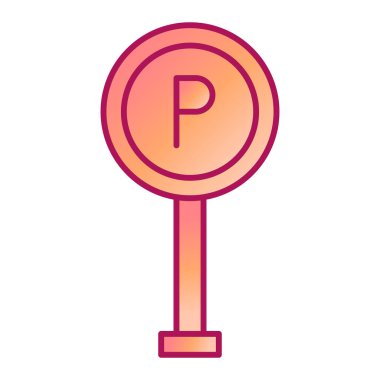 Park işareti ikon vektörü. İnce çizgi sembolü. izole edilmiş sınır çizimi