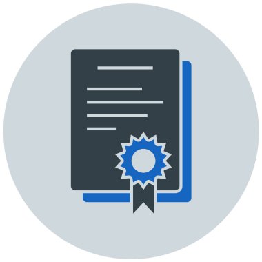 Sertifika. Web simgesi basit illüstrasyon