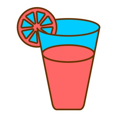 Saman ve meyve suyu vektörü illüstrasyon tasarımlı kokteyl